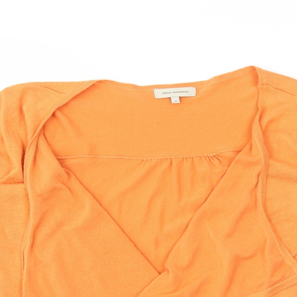 Rocha John Rocha Womens Orange   Wrap Jumper Size 10