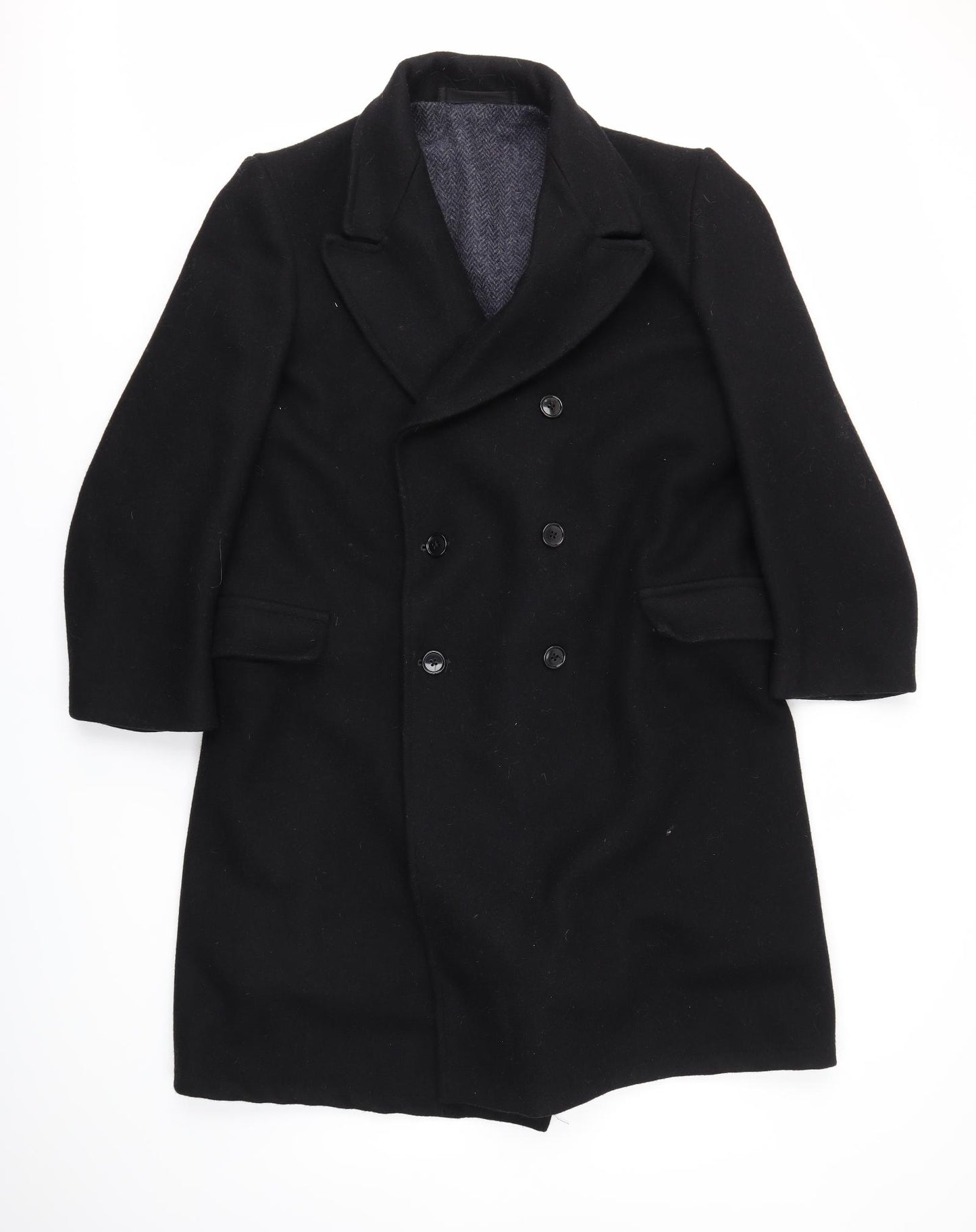 Preworn Mens Black   Pea Coat Coat Size L