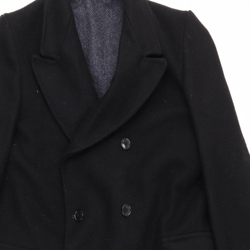 Preworn Mens Black   Pea Coat Coat Size L