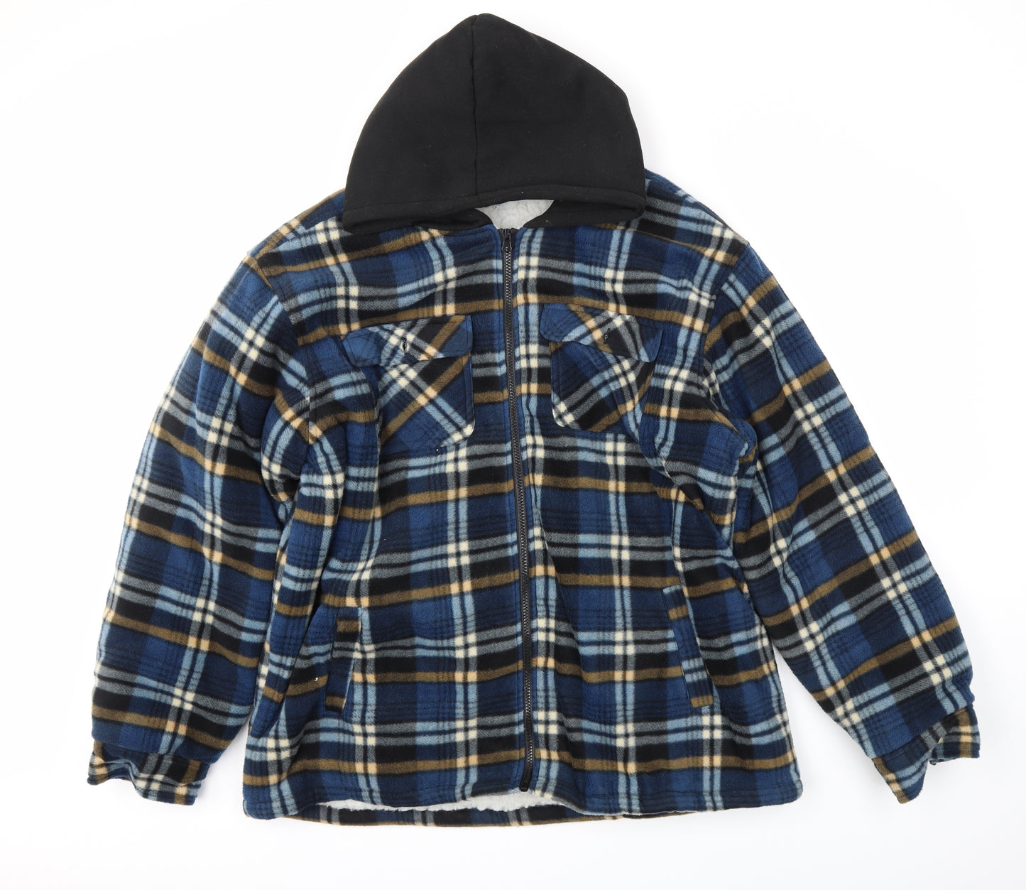 Workwear Mens Blue Plaid  Jacket Coatigan Size XL