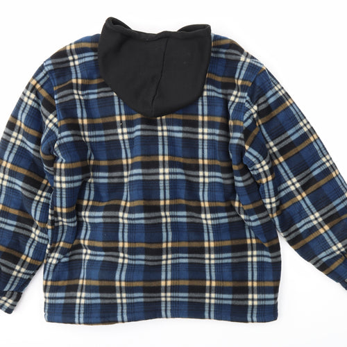 Workwear Mens Blue Plaid  Jacket Coatigan Size XL