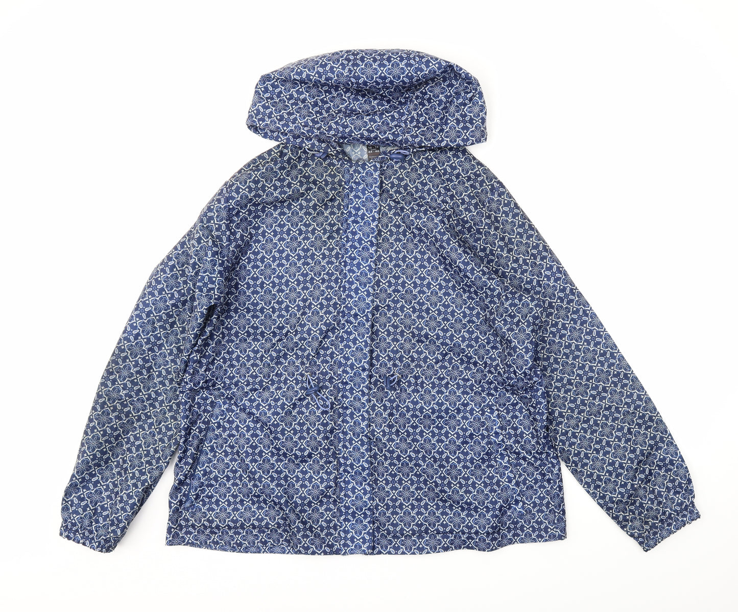 George Womens Blue Geometric  Rain Coat Coat Size 16