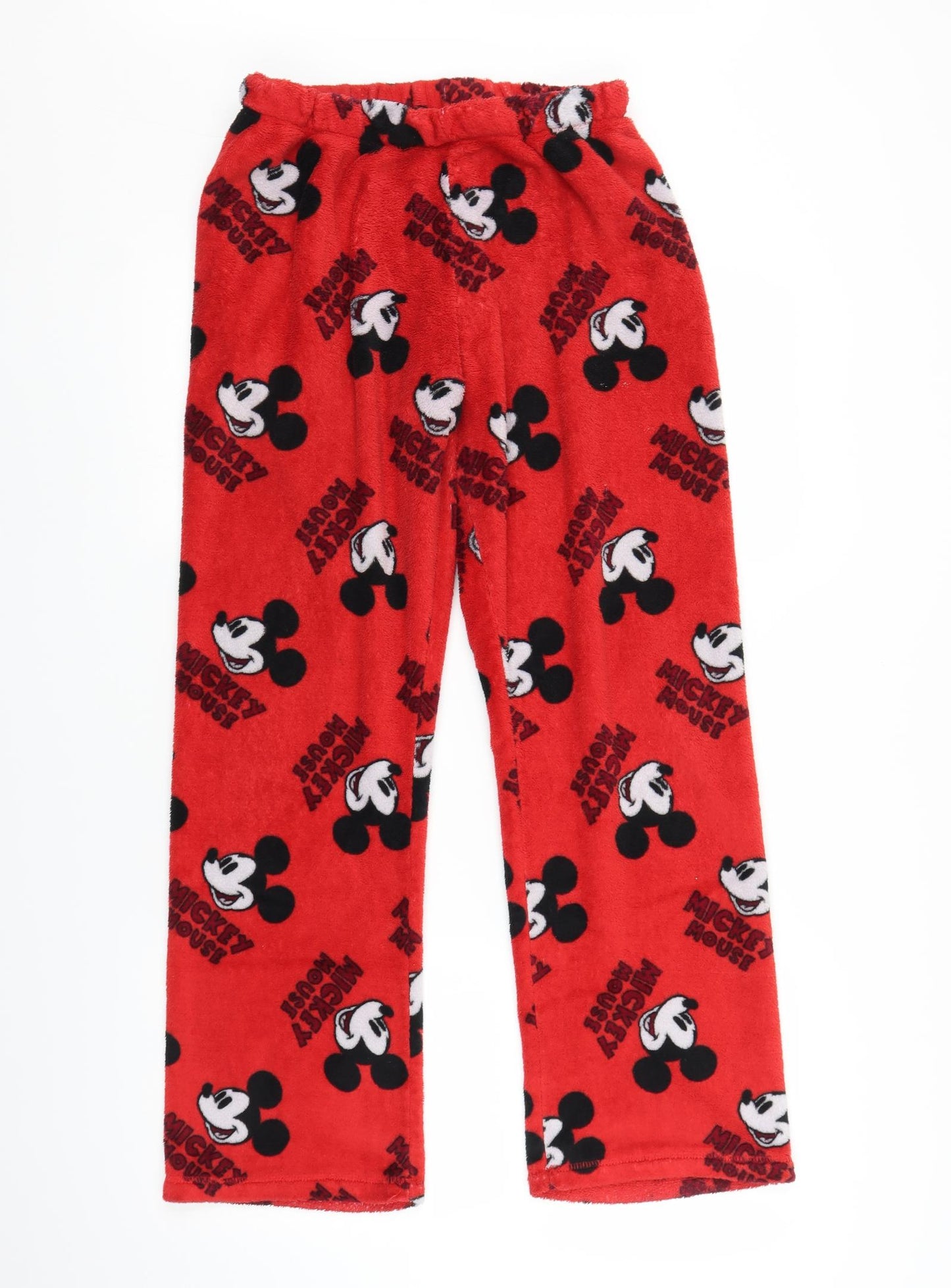 Primark Womens Red Polka Dot  Sweatpants Trousers Size M L25 in - Mickey Mouse