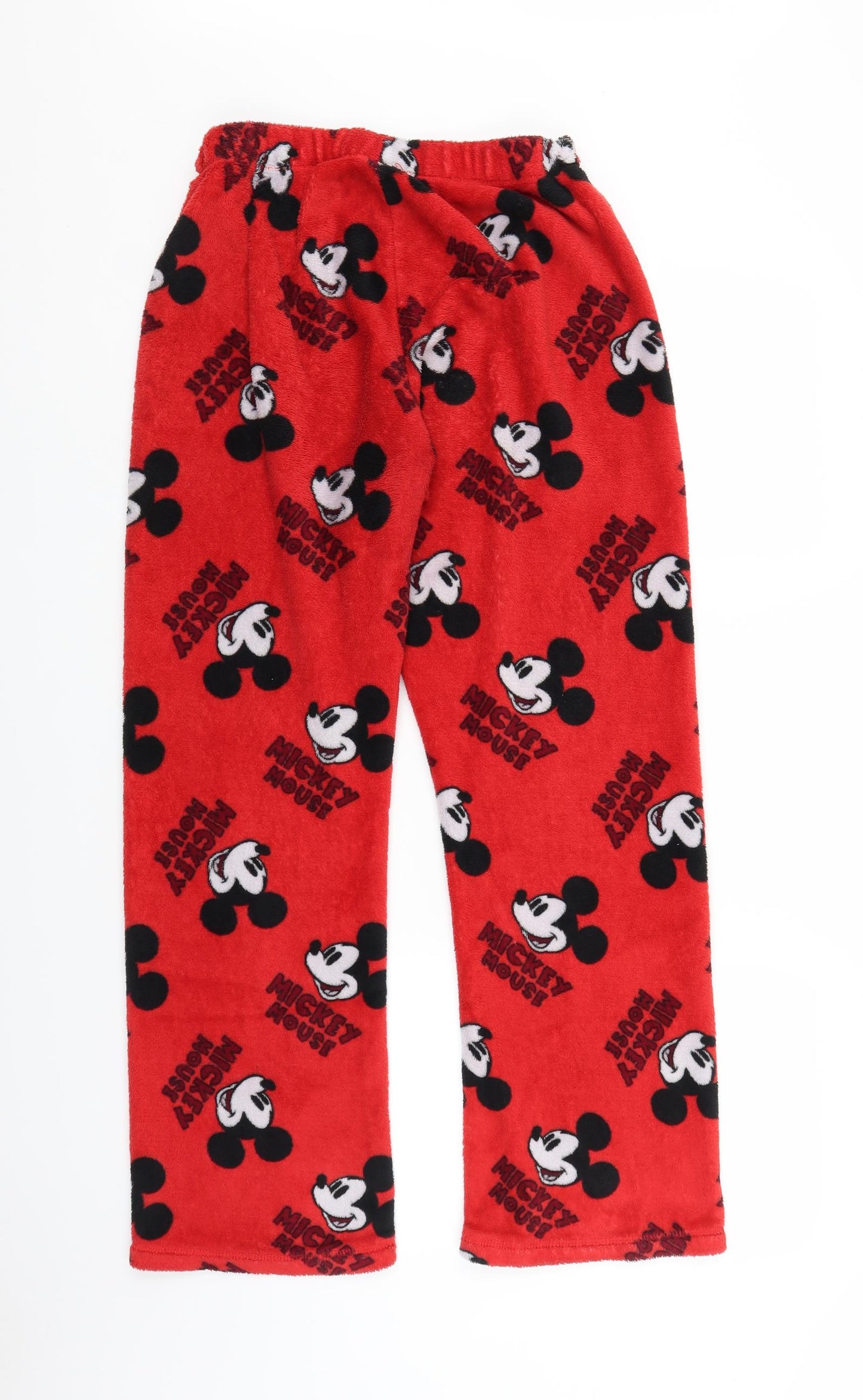 Primark Womens Red Polka Dot  Sweatpants Trousers Size M L25 in - Mickey Mouse