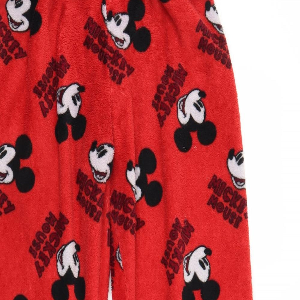 Primark Womens Red Polka Dot  Sweatpants Trousers Size M L25 in - Mickey Mouse