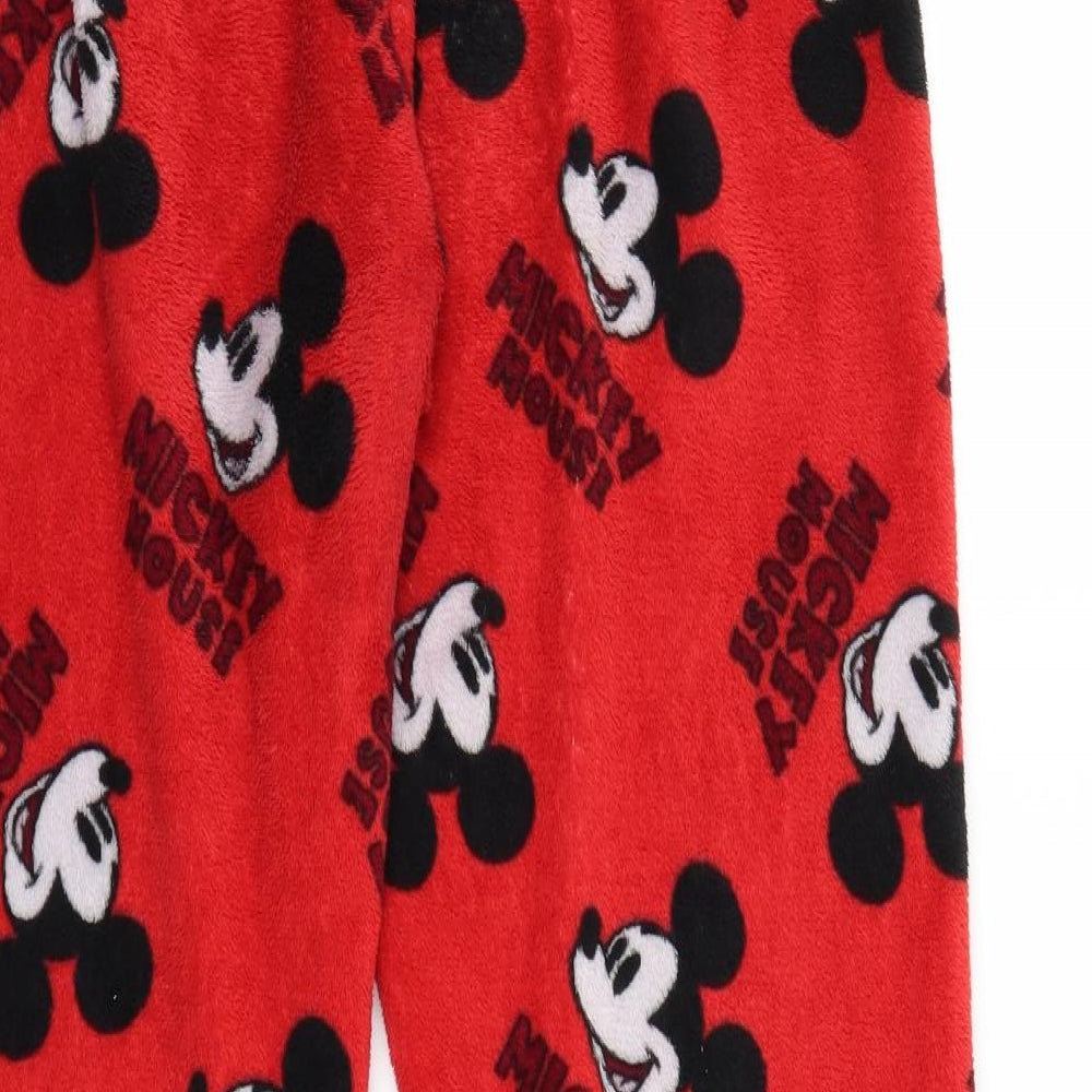 Primark Womens Red Polka Dot  Sweatpants Trousers Size M L25 in - Mickey Mouse
