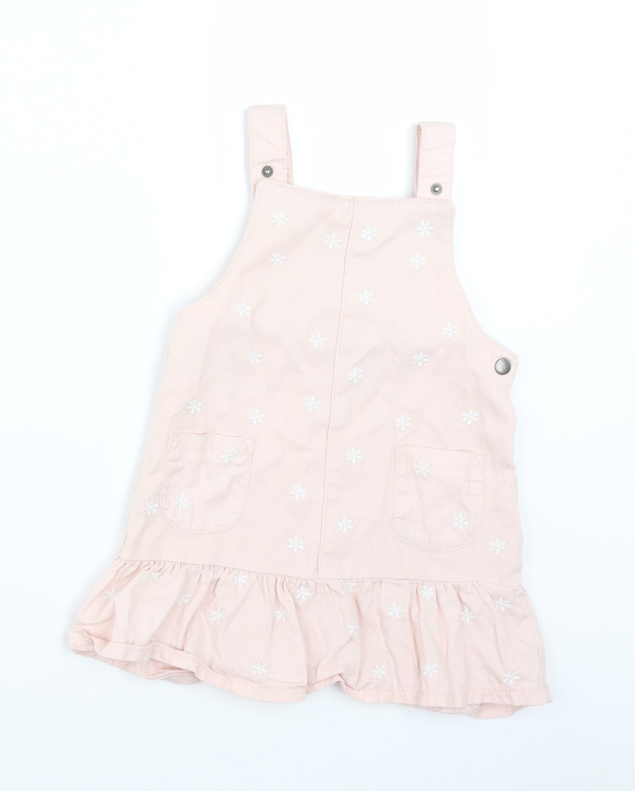 George Girls Pink   Pinafore/Dungaree Dress  Size 2-3 Years  - Flowers