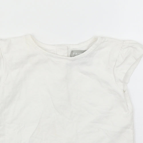 Primark Girls White   Basic T-Shirt Size 18-24 Months