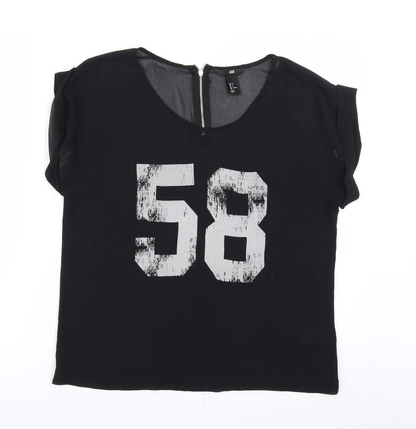 H&M Womens Black   Basic T-Shirt Size 8