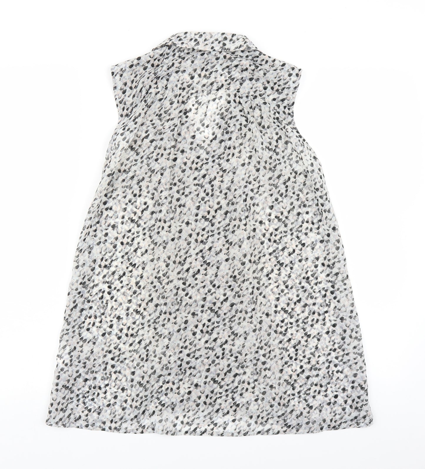 H&M Womens Grey Polka Dot  Basic Button-Up Size 8