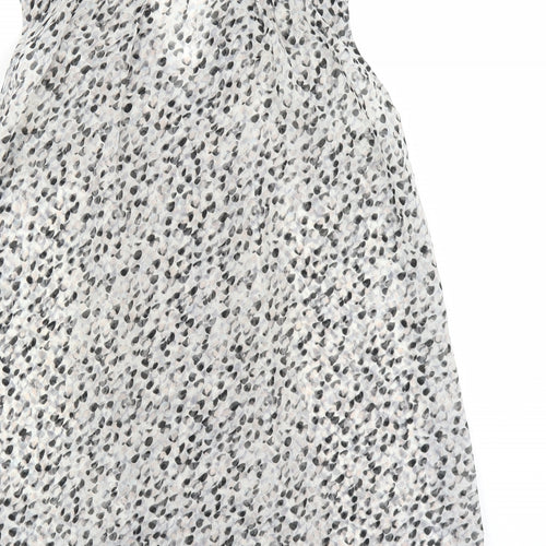 H&M Womens Grey Polka Dot  Basic Button-Up Size 8