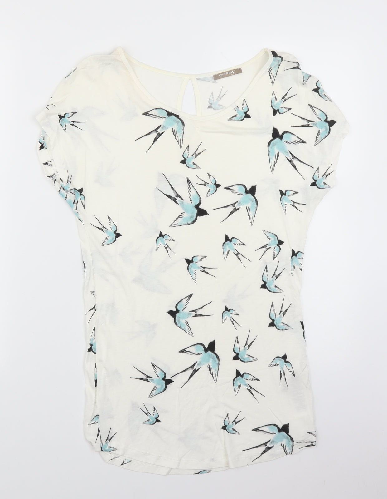 ORSAY Womens White Polka Dot  Basic Blouse Size M  - Birds