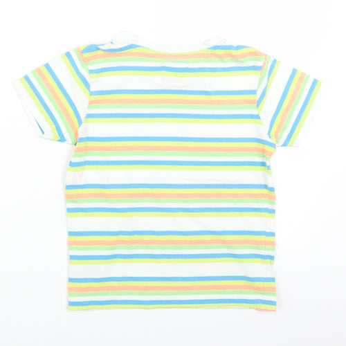 TU Boys White Striped  Basic T-Shirt Size 4-5 Years