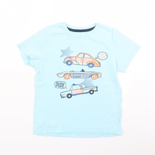 Preworn Boys Black   Basic T-Shirt Size 5 Years  - cars