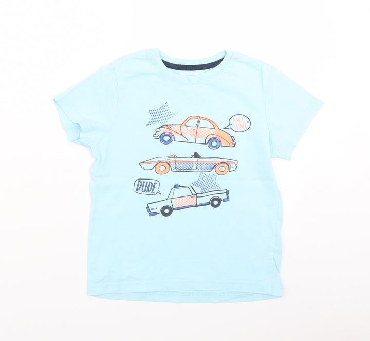 Preworn Boys Black Basic T-Shirt Size 5 Years - cars