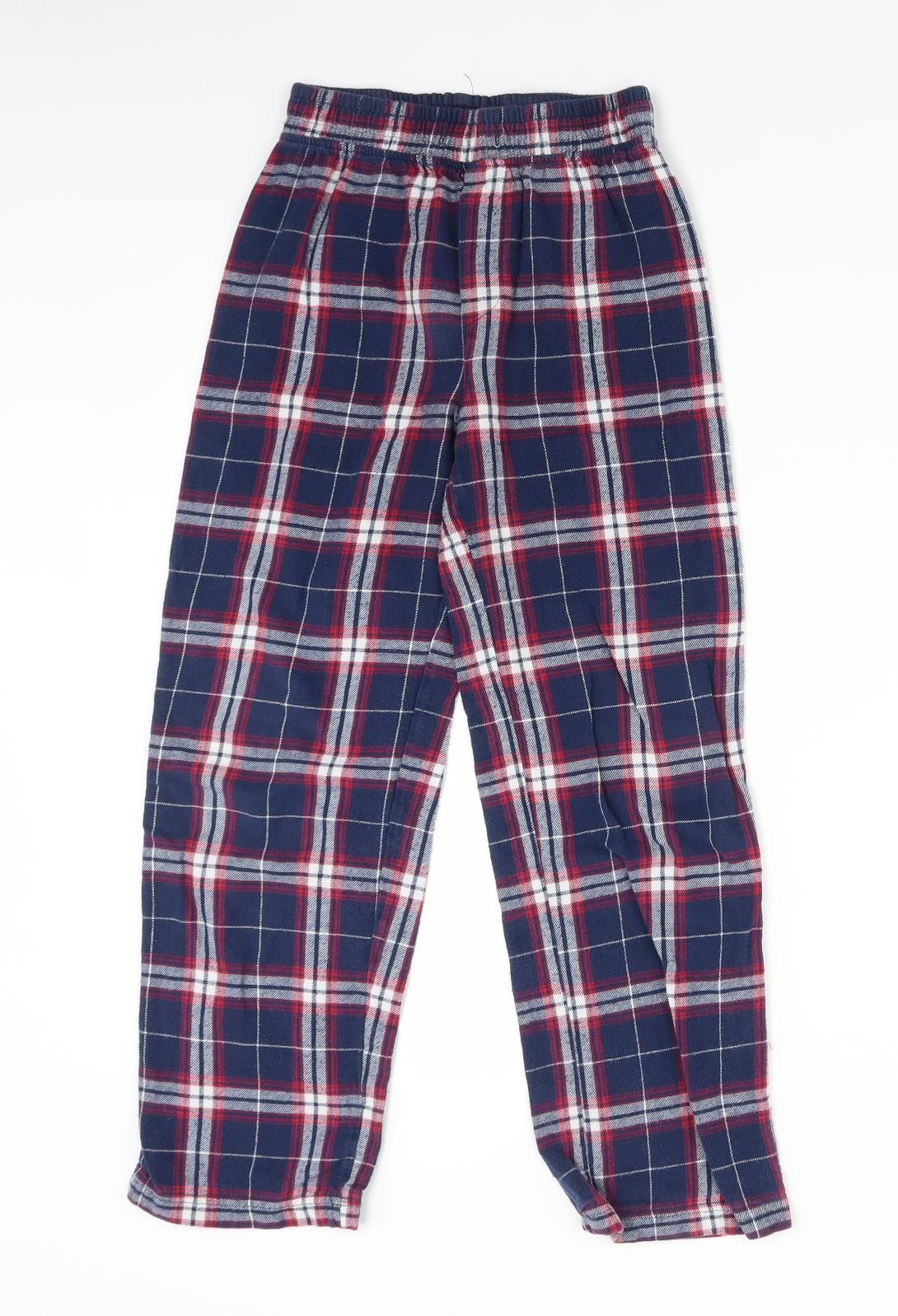 Pepperts! Boys Blue Plaid  Sweatpants Trousers Size 8-9 Years