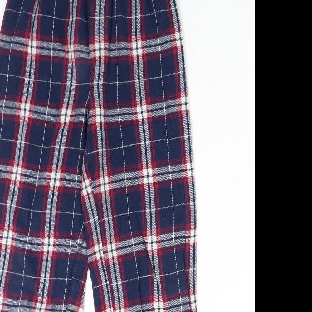 Pepperts! Boys Blue Plaid  Sweatpants Trousers Size 8-9 Years
