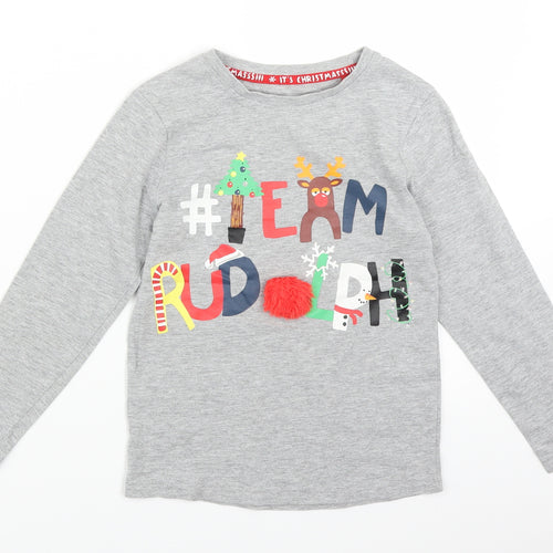 TU Boys Grey   Basic T-Shirt Size 4-5 Years