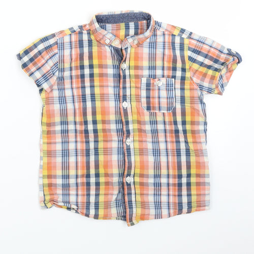 George Boys Orange Plaid  Basic Button-Up Size 4-5 Years