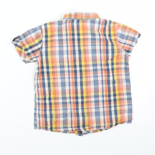 George Boys Orange Plaid  Basic Button-Up Size 4-5 Years