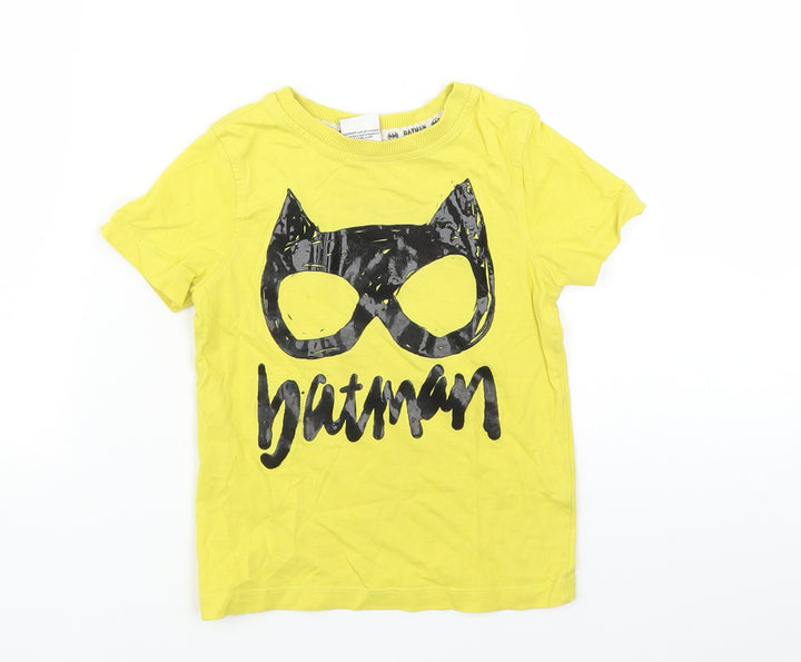 George Boys Yellow Basic T-Shirt Size 2-3 Years - Batman