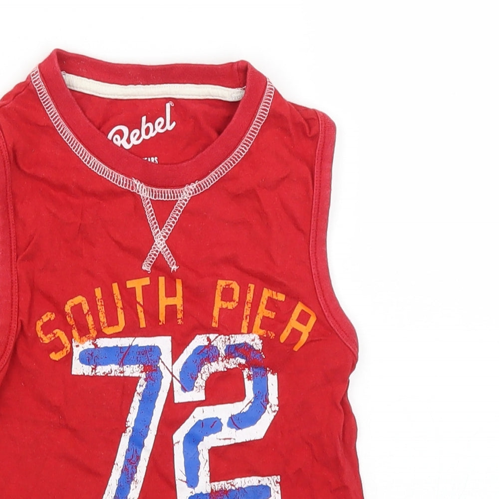 Rebel Boys Red   Basic T-Shirt Size 2-3 Years