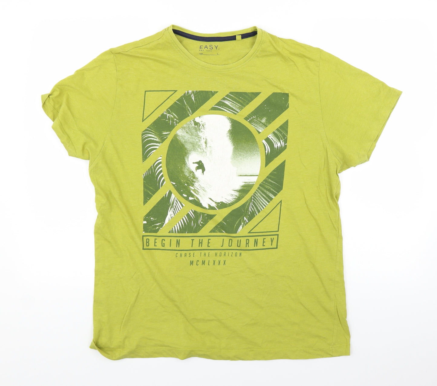 Easy Mens Green    T-Shirt Size L  - surf