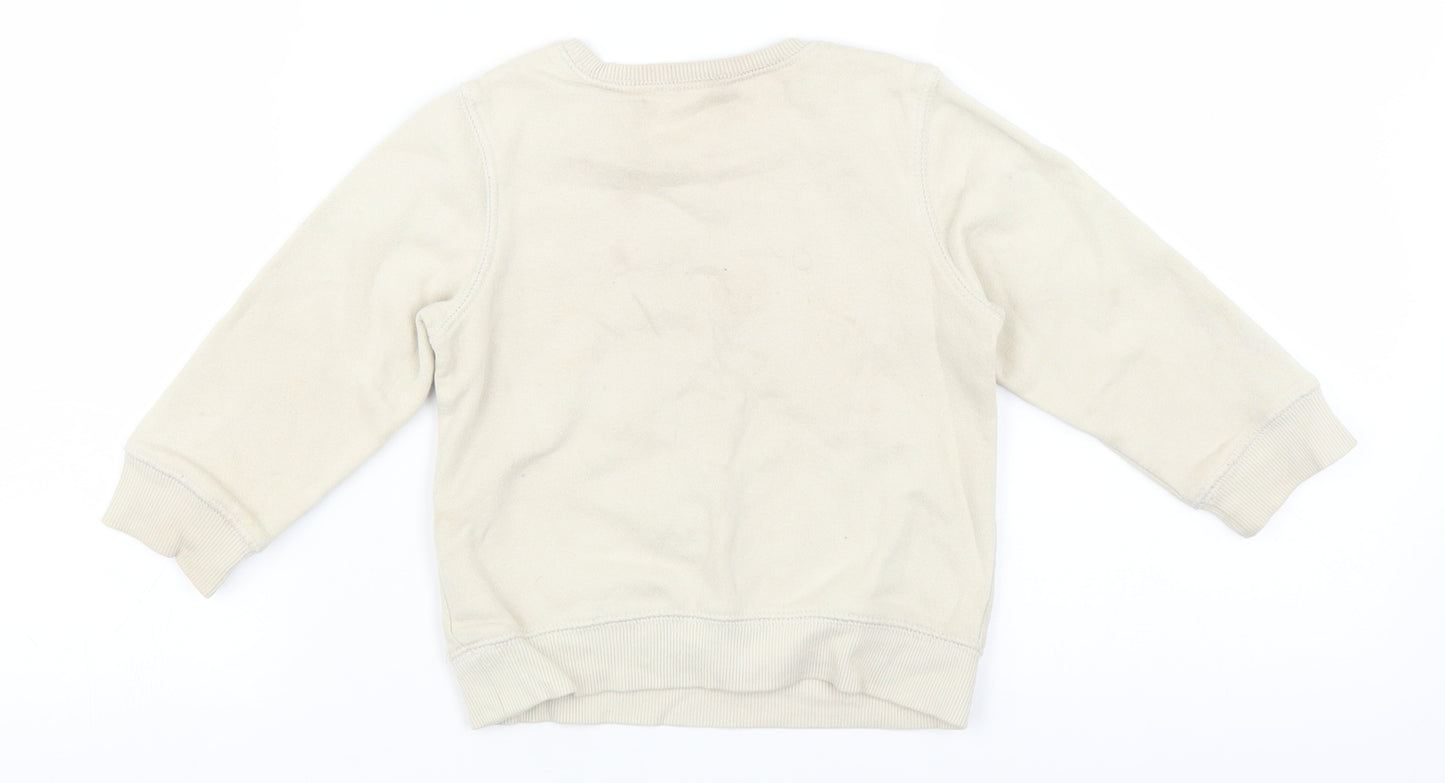 Jumping Beans Baby Beige   Pullover Jumper Size 18-24 Months  - triceratops dinosaur horns