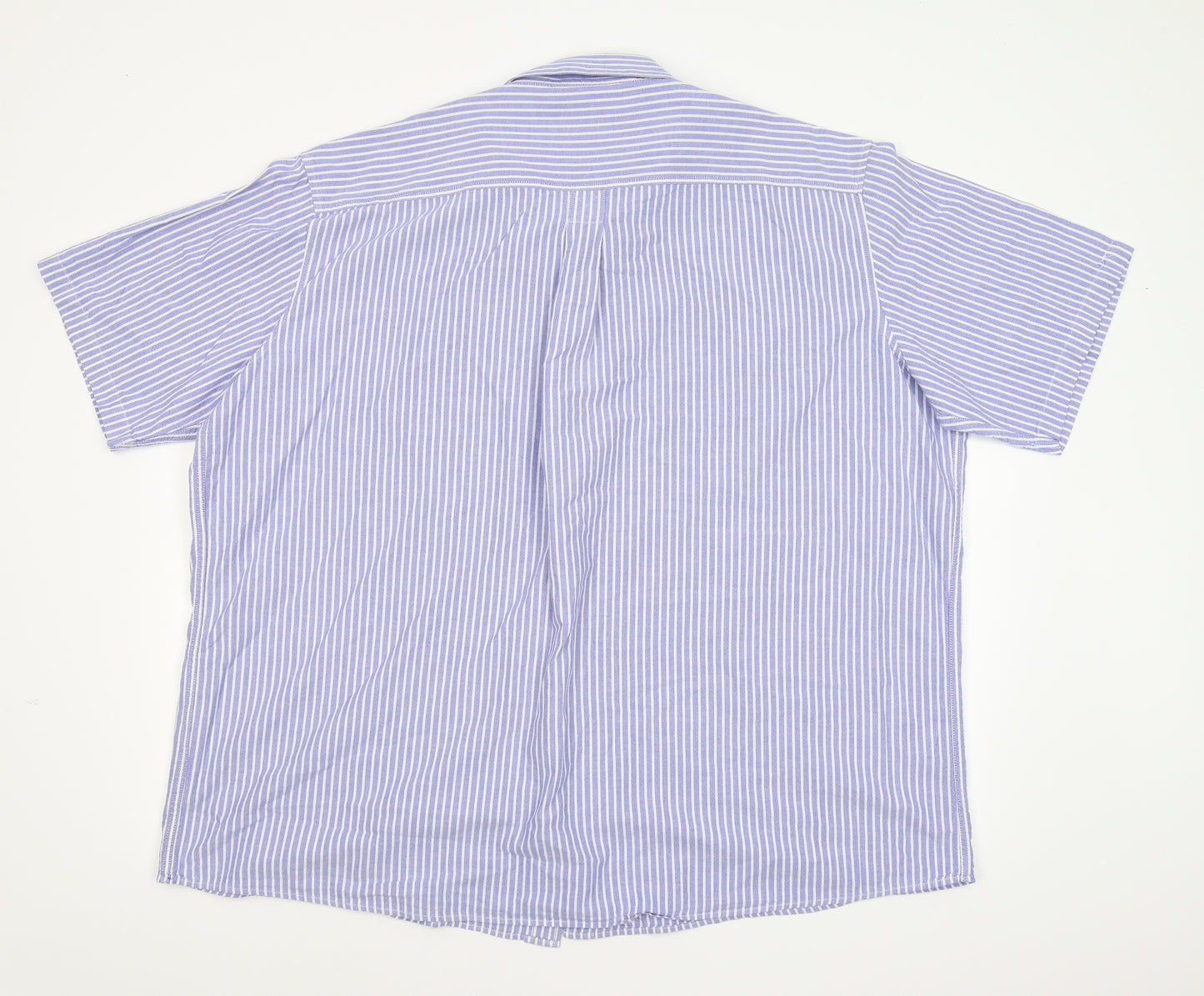 Cotton Traders Womens Blue Striped  Basic Button-Up Size 4XL