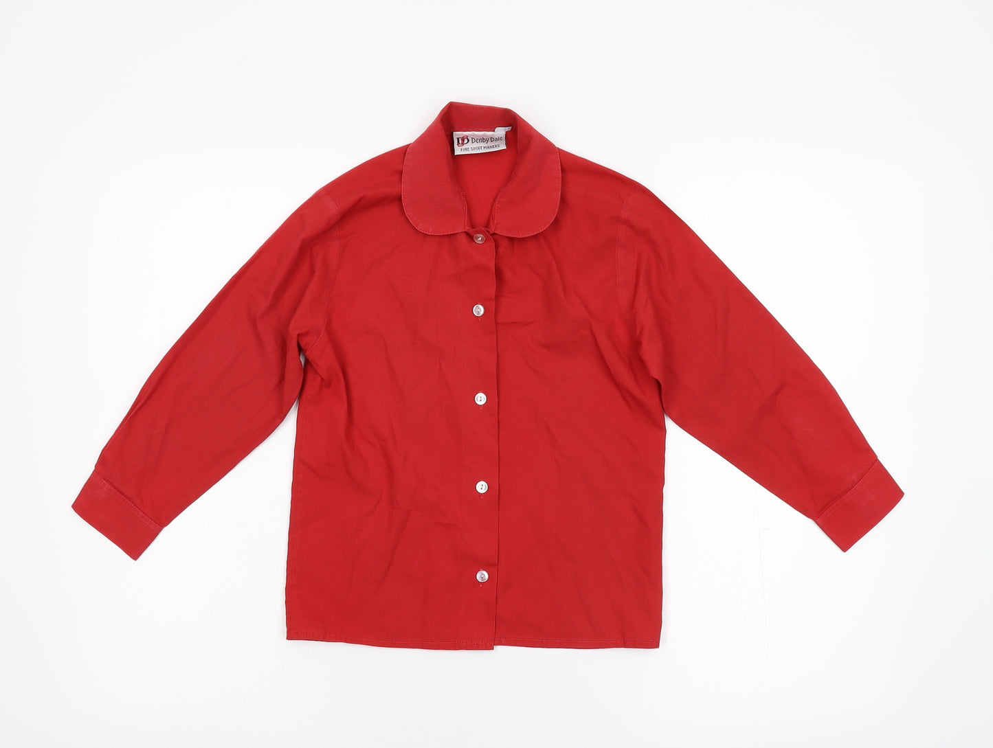 Denby Dale Boys Red   Basic Button-Up Size M
