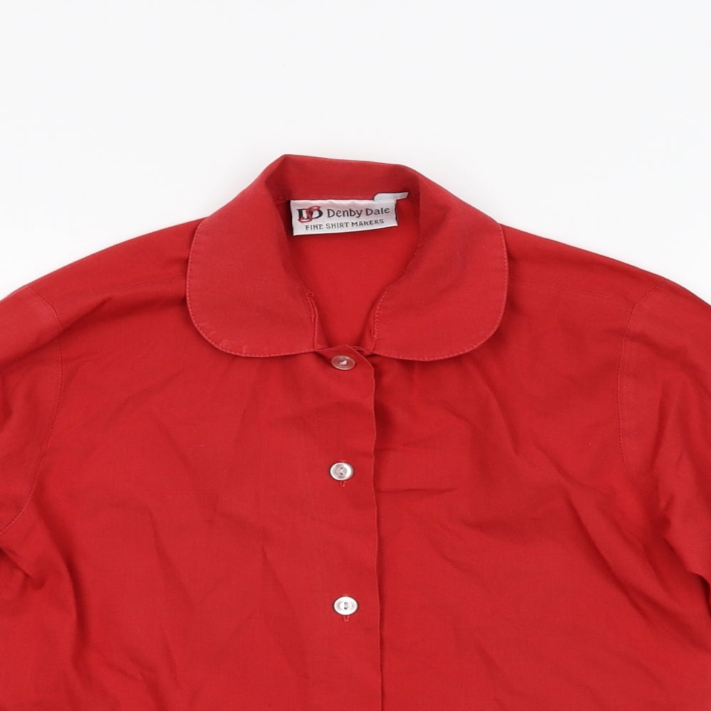 Denby Dale Boys Red   Basic Button-Up Size M