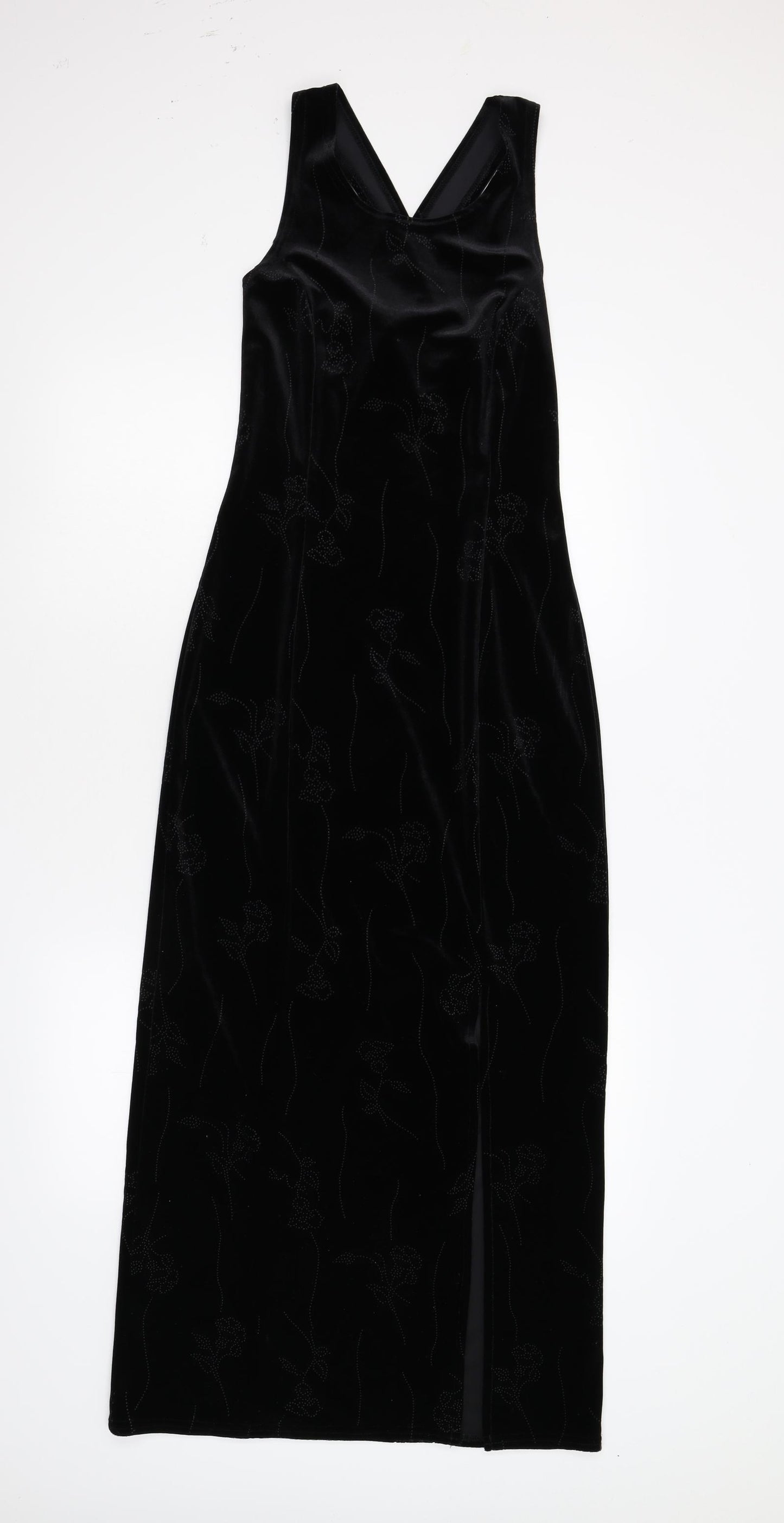 New Look Womens Black  Velvet Maxi  Size 8