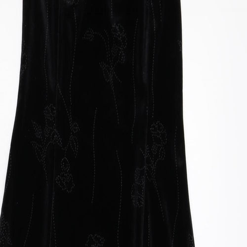 New Look Womens Black  Velvet Maxi  Size 8