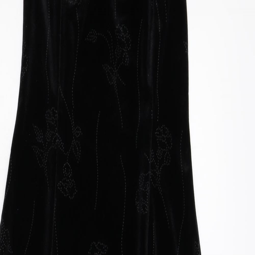 New Look Womens Black  Velvet Maxi  Size 8