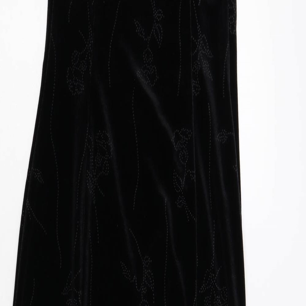 New Look Womens Black  Velvet Maxi  Size 8