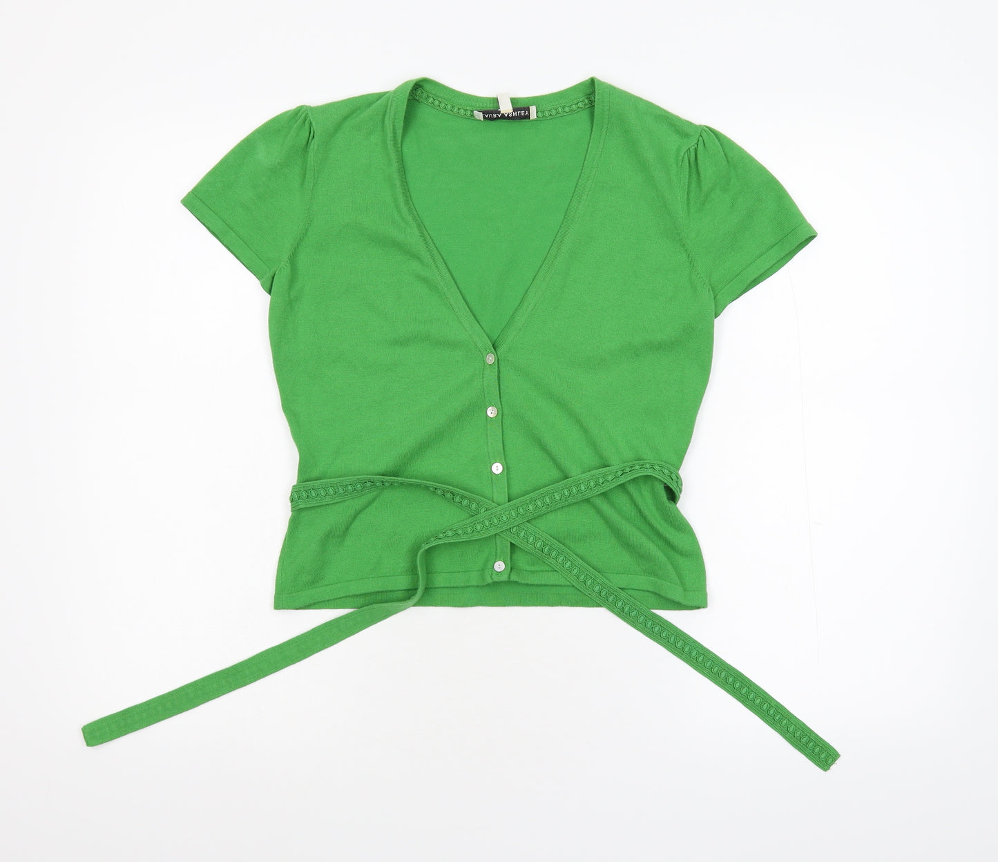 Laura Ashley Womens Green  Knit Cardigan Jumper Size 10
