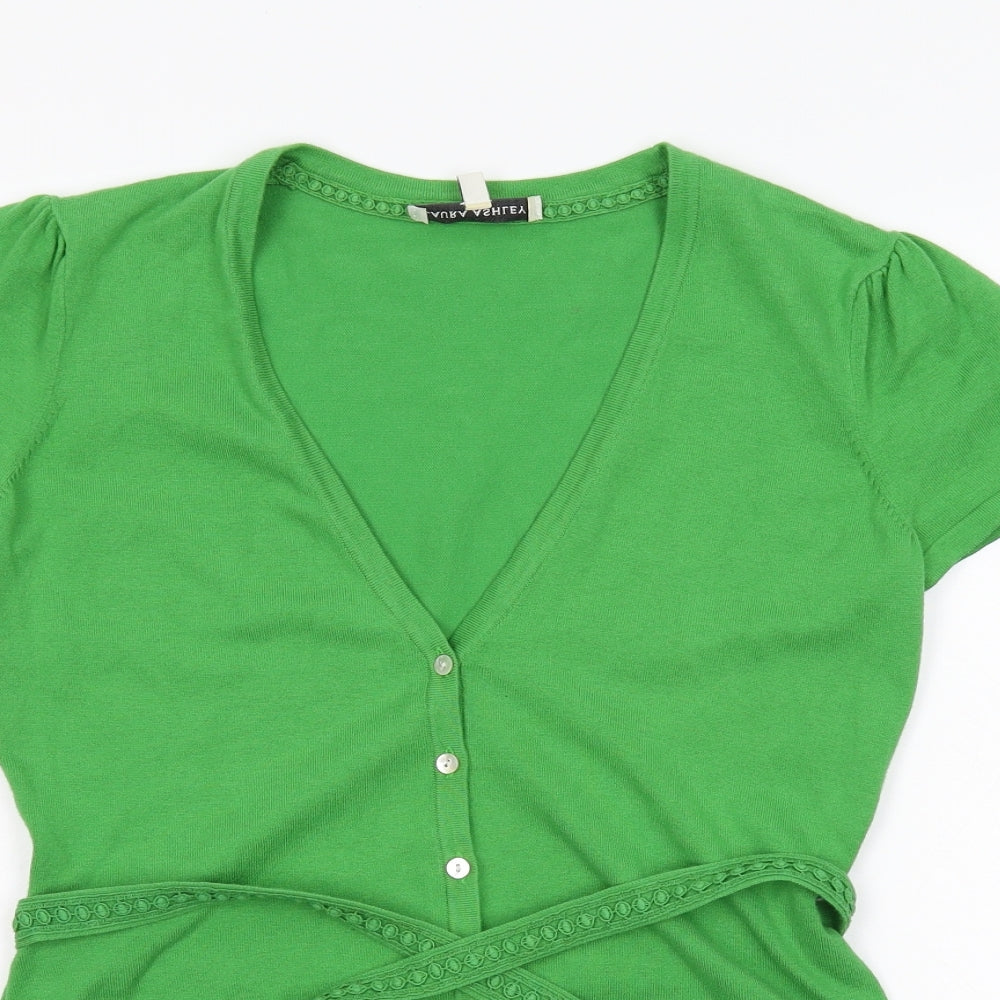 Laura Ashley Womens Green  Knit Cardigan Jumper Size 10