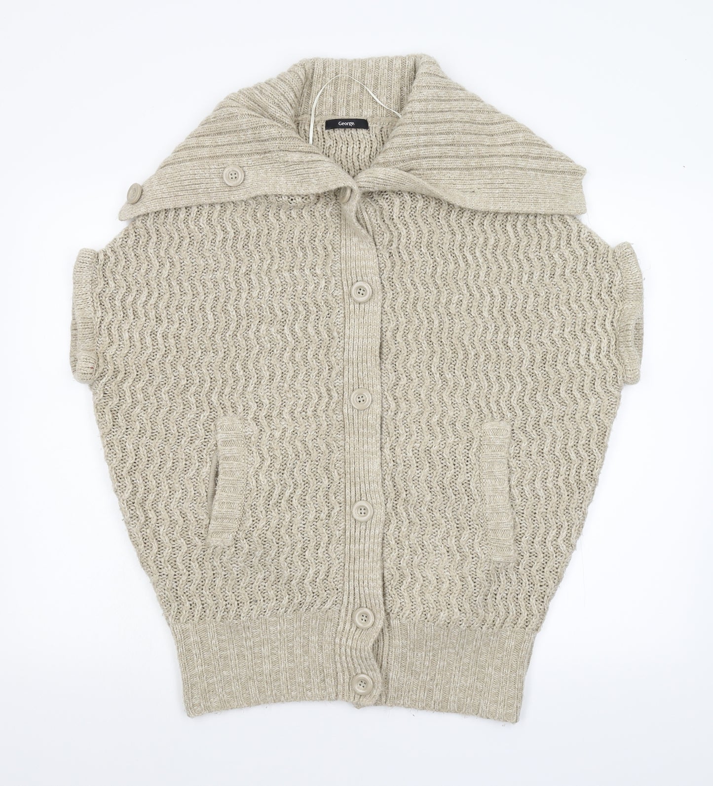 George Womens Beige  Knit Cardigan Jumper Size S