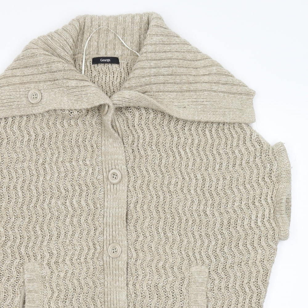 George Womens Beige  Knit Cardigan Jumper Size S