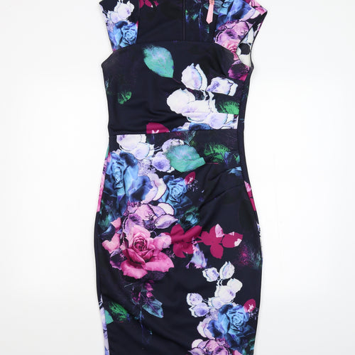 Lipsy Womens Multicoloured Floral  Bodycon  Size 12