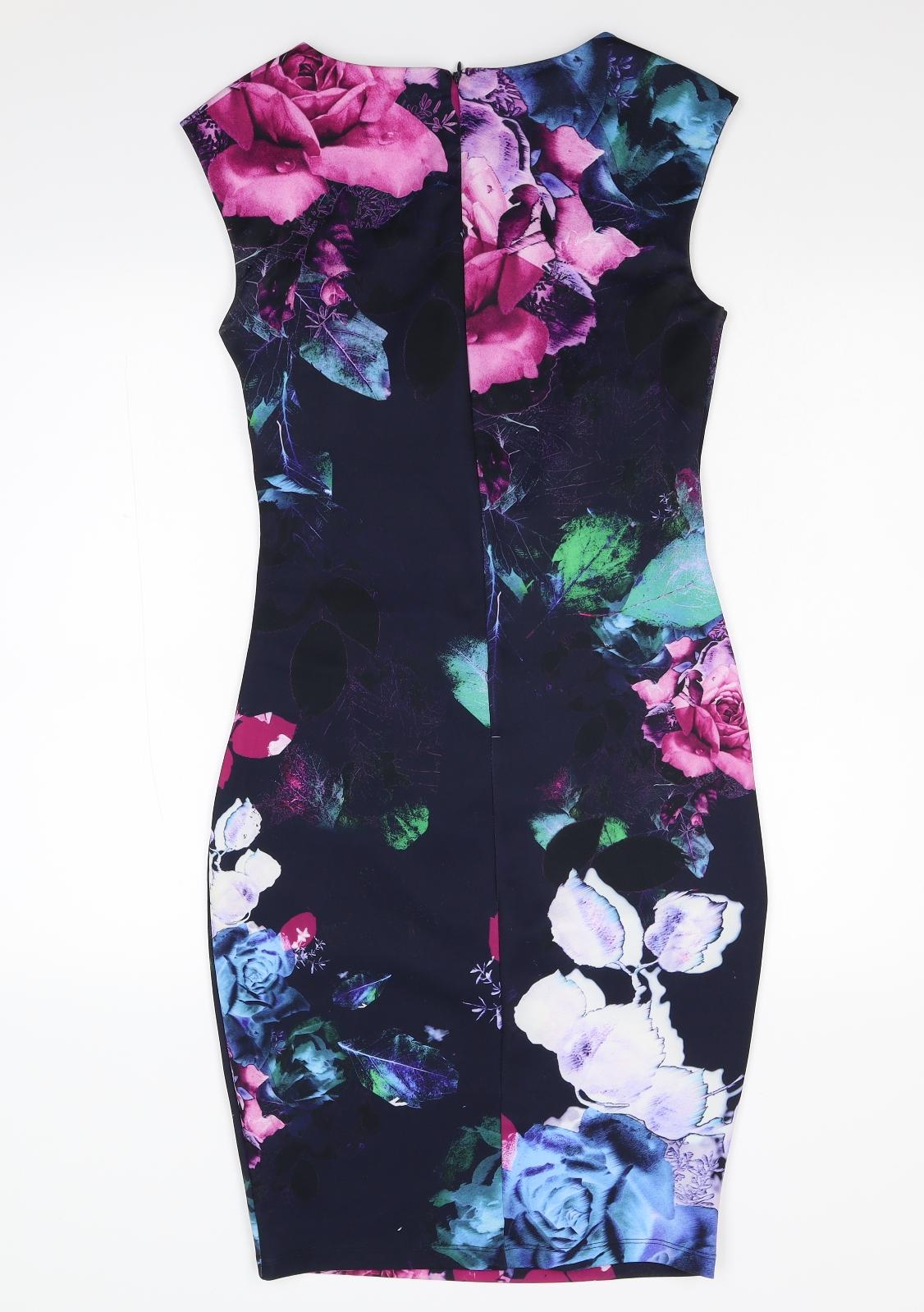 Lipsy Womens Multicoloured Floral  Bodycon  Size 12