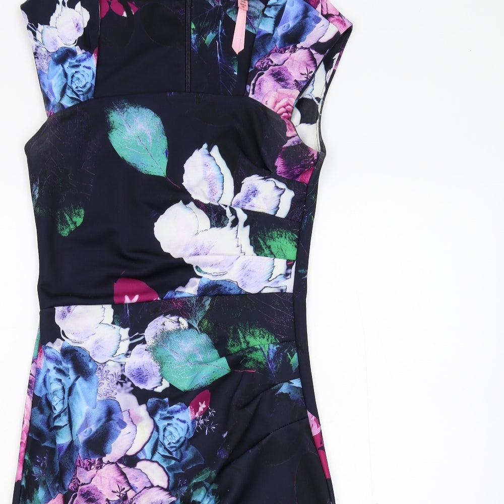 Lipsy Womens Multicoloured Floral  Bodycon  Size 12