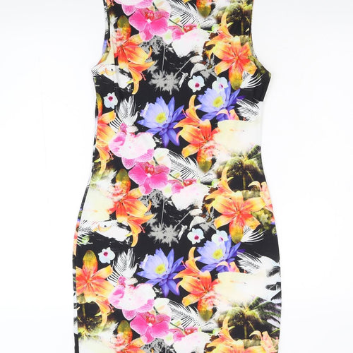Lipsy Womens Multicoloured Floral  Bodycon  Size 12