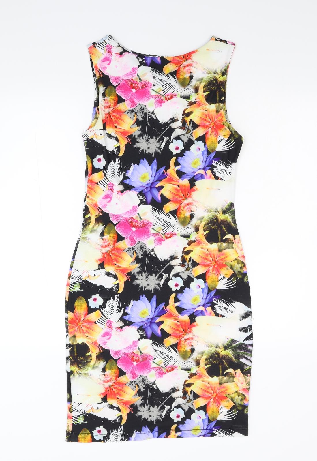 Lipsy Womens Multicoloured Floral  Bodycon  Size 12