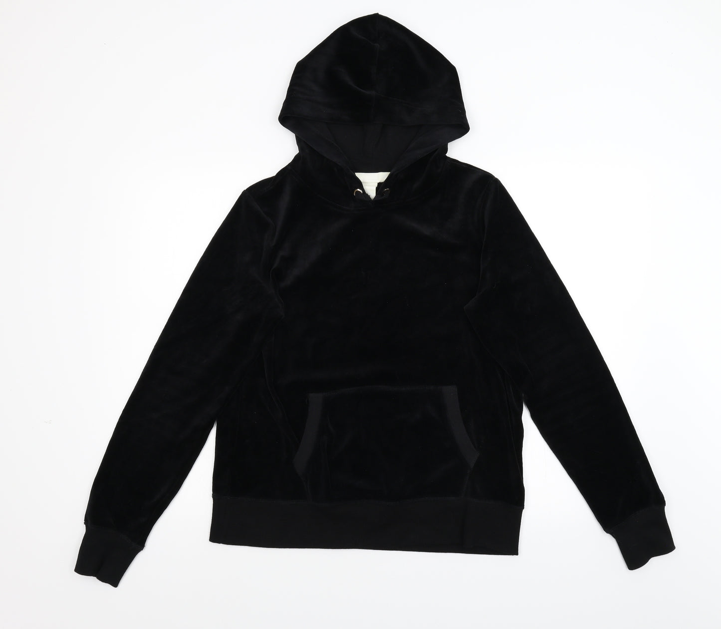 LOGG Womens Black  Velour Full Zip Hoodie Size M