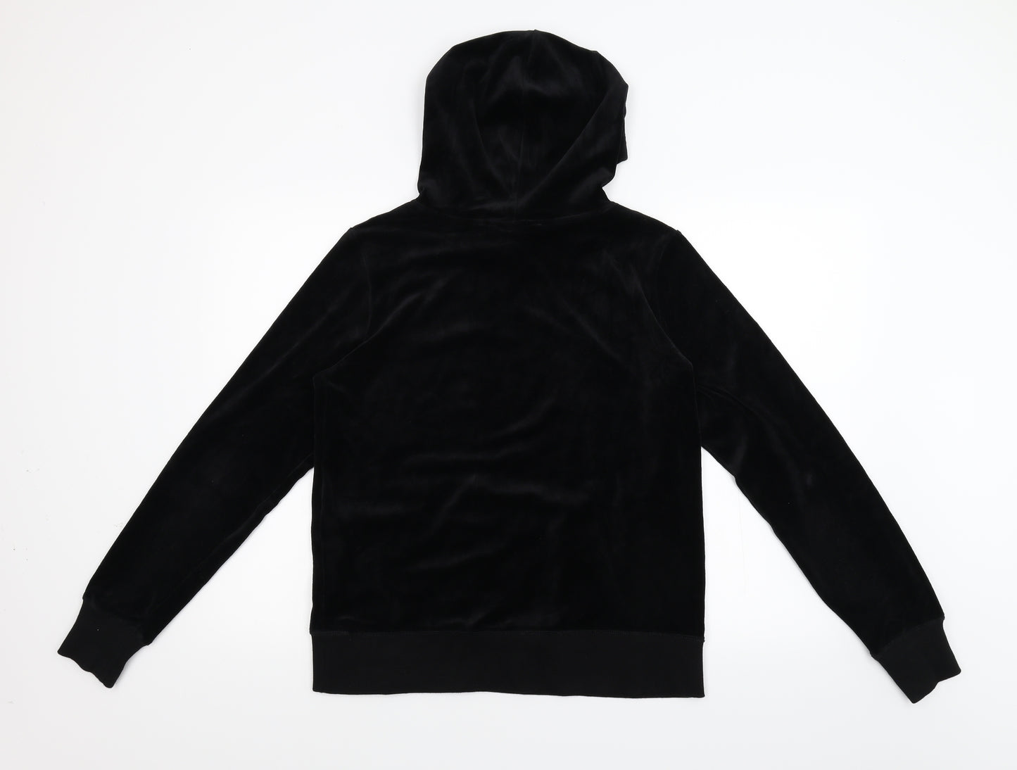 LOGG Womens Black  Velour Full Zip Hoodie Size M
