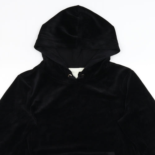 LOGG Womens Black  Velour Full Zip Hoodie Size M