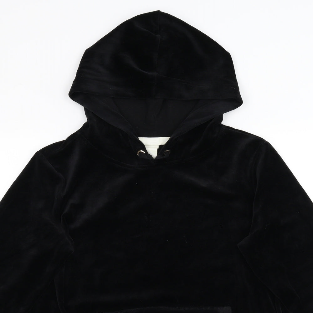 LOGG Womens Black  Velour Full Zip Hoodie Size M