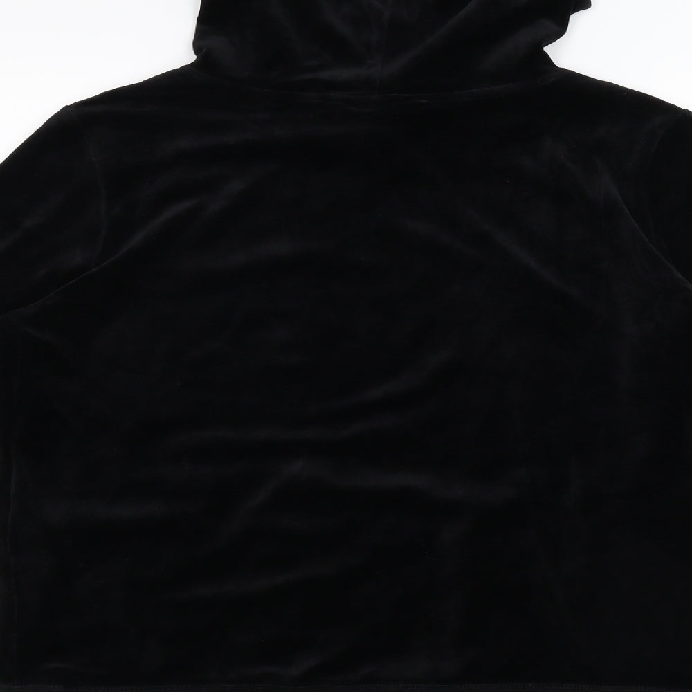 LOGG Womens Black  Velour Full Zip Hoodie Size M
