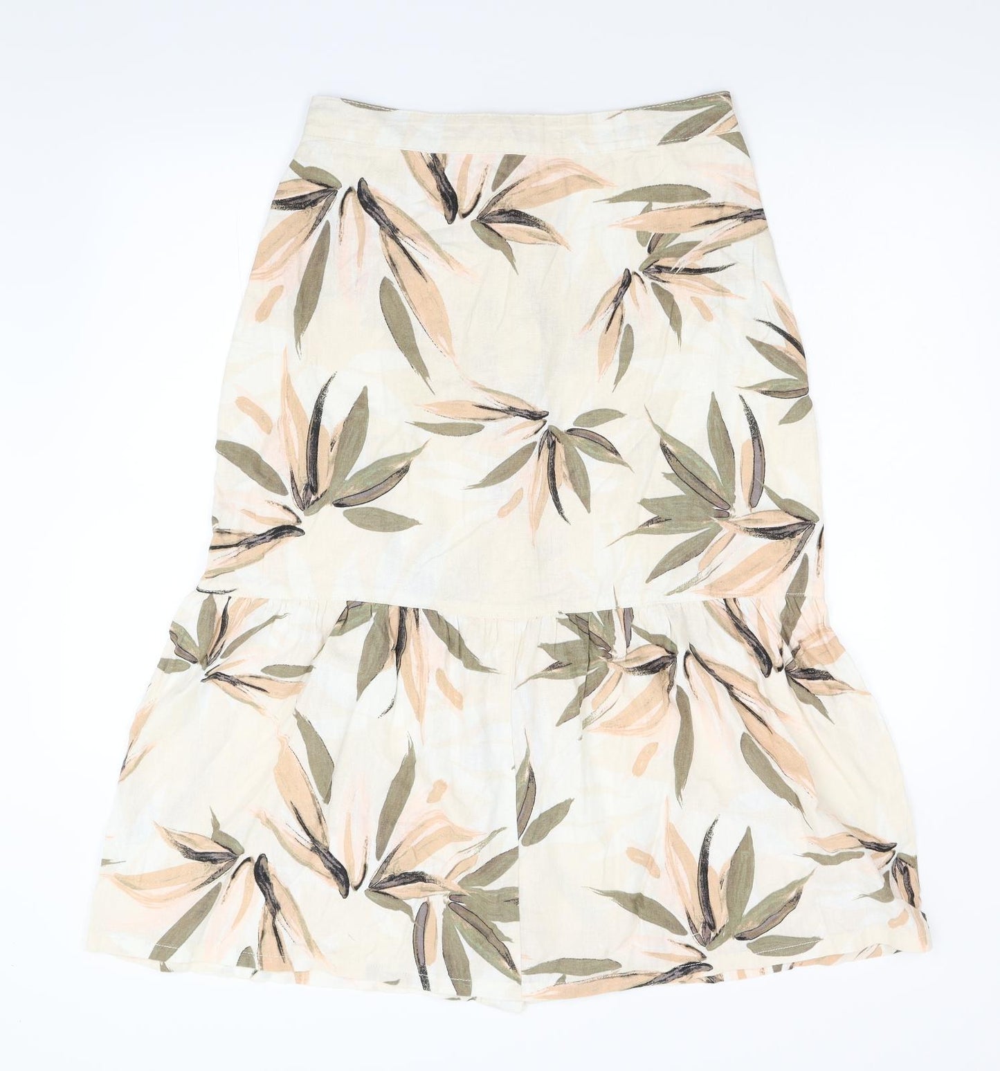Nutmeg Womens Brown Floral  A-Line Skirt Size 12